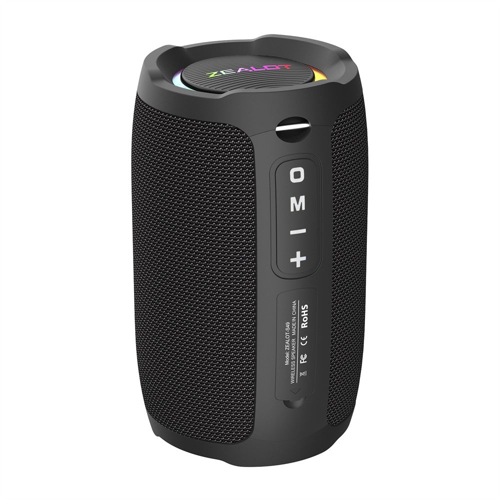 Caixa de som Bluetooth portátil Zealot_S49 com som estéreo 360, 20W, IPX6 à prova d'água, Bluetooth 5.2, True Wireless Stereo