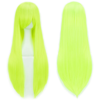Soowee 80cm Cabelo Sintético Comprido Branco Roxo Perucas Cosplay Festa Preto Cabelo Liso Peruca Postiça para Mulheres