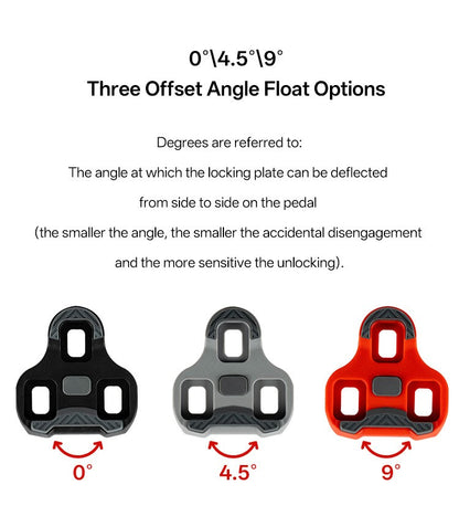2PCS for LOOK KEO Compatible Road Bike Cleats  0° 4.5° 9° Adjustable Pedal Clips with Float Angle for Cycling
