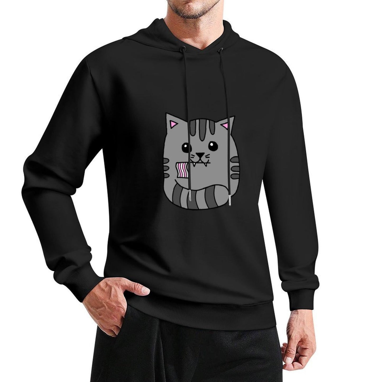 demigirl pride flag cat Hoodie clothes for men mens designer clothes autumn anime clothing mens hoodie