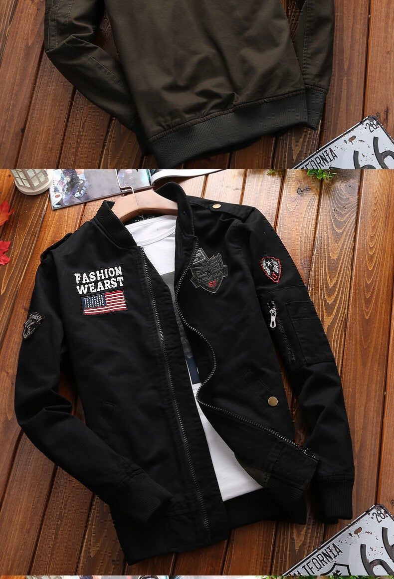 New Spring Military Style Pilot Jacket Multi-pocket Men Tactical Flight Jacket Autumn US Air Force Motorcycle Outwear Cotton