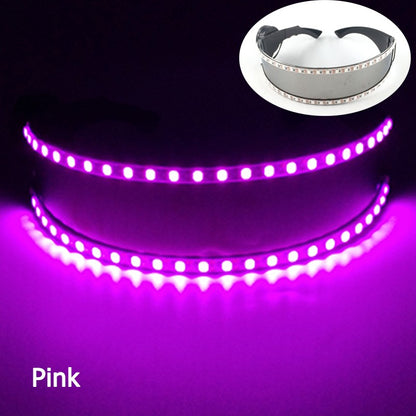 Cyberpunk Futuristic Luminous Glasses Rave Cyber light up Goggles LED glowing visor glasses for EDM music show props