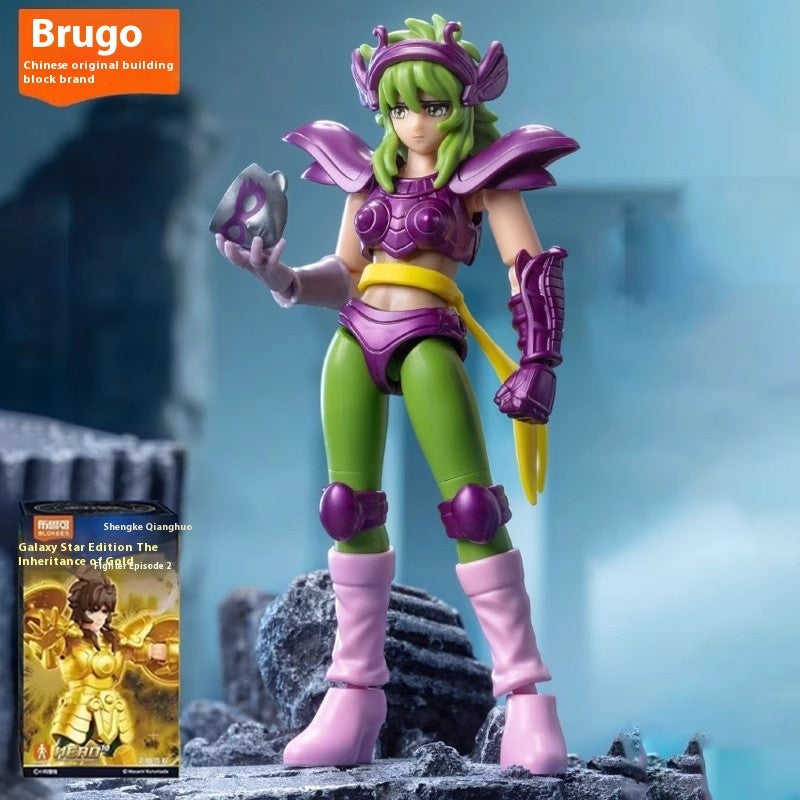 Blokees Saint Seiya Galaxy Versão 2 Bonecos de Ação Camus Hyoga Dohko Milo Shiryu Pegasus Nachi Anime Brinquedos Presentes Infantis