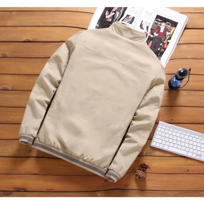 Autumn and Winter New Men's Fashion Aviator Jacket Fleece Thickened Warm Baseball Jacket Solid Color Zipper Large Size Top Coat