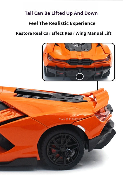 Miniatura 1:24 Lamborghini Revuelto Modelo Liga Carro Esportivo Diecast Brinquedo Portas Abertas com Recuo e Spray Veículos de Presente para Crianças