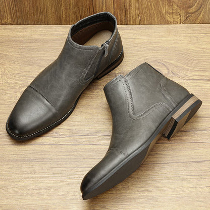 Botas Masculinas Confortáveis Moda 2025 Botas de Couro de Marca