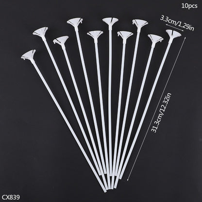 10/20Pcs Multipurpose Plastic Balloon Sticks With Cup White Balloon Holder Birthday Wedding Party Decorations Celebration Supply