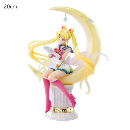 Boneco Sailor Moon Anime Desenho Animado Júpiter Makoto Vênus Minako Tsukino Coelho Boneca Brinquedo Pequena Princesa Decoração de Bolo Enfeites