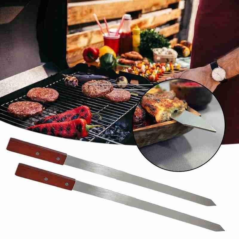 Rotating fix Fork Barbecue Skewer Oven Accessories Food Spit Grill Meat Grade Fork BBQ Forks Skewer Skewer Steel Tool Barbe U9S9