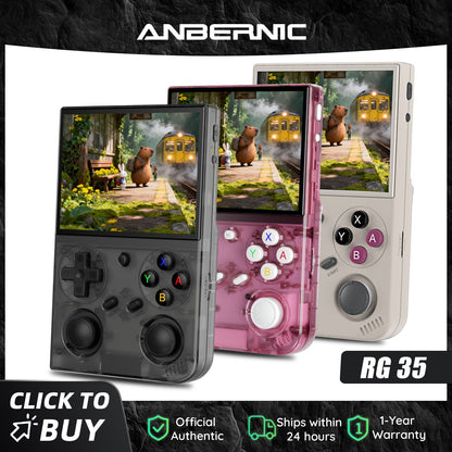 Anbernic  RG 35 3.5-inch IPS Retro Game Console Linux 64-bit RG35 Handheld Video Gaming Player 32G With  3200 mAh Battery