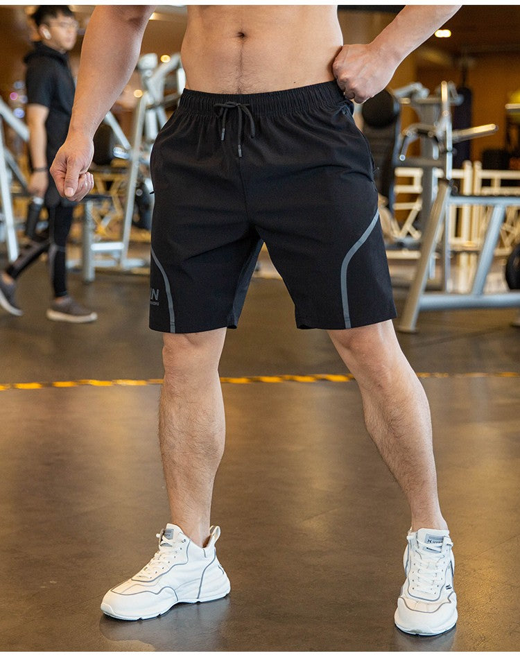 Men Beach Shorts Male Gym Fitness Sport Short Pants Joggers Basketball Sportswear Bodybuilding Loose Plus Size Zip Pocket