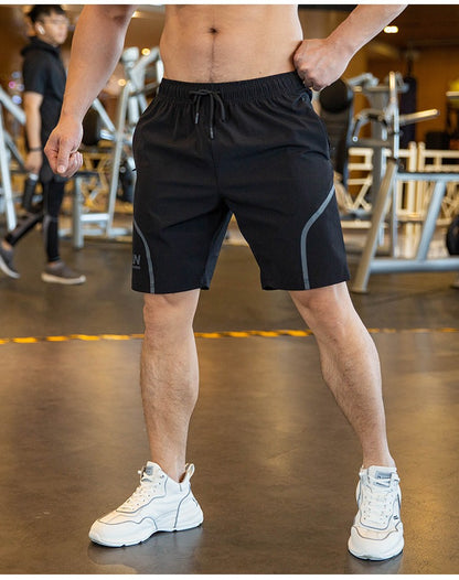 Men Beach Shorts Male Gym Fitness Sport Short Pants Joggers Basketball Sportswear Bodybuilding Loose Plus Size Zip Pocket