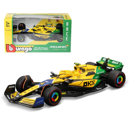 Rb21 Red Bull F1 Japonês Bburago 1:43 Mclaren Mcl39 Miniatura de Liga Diecast Modelo #4 #81 Campeão Mcl38 Miami Gp Mônaco Carro de Brinquedo