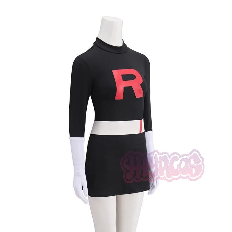 Anime Team Rocket Grunt Cosplay Costumes Anime Black Uniform Hat Halloween Cosplay Costume Full Set Women Men Carnival Party