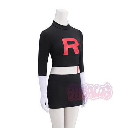 Anime Team Rocket Grunt Cosplay Costumes Anime Black Uniform Hat Halloween Cosplay Costume Full Set Women Men Carnival Party