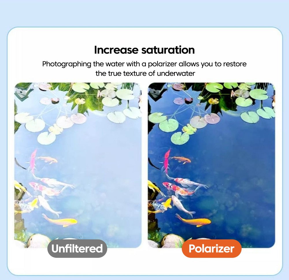 Filtro CPL Universal 52 mm com clipe para celulares iPhone Samsung