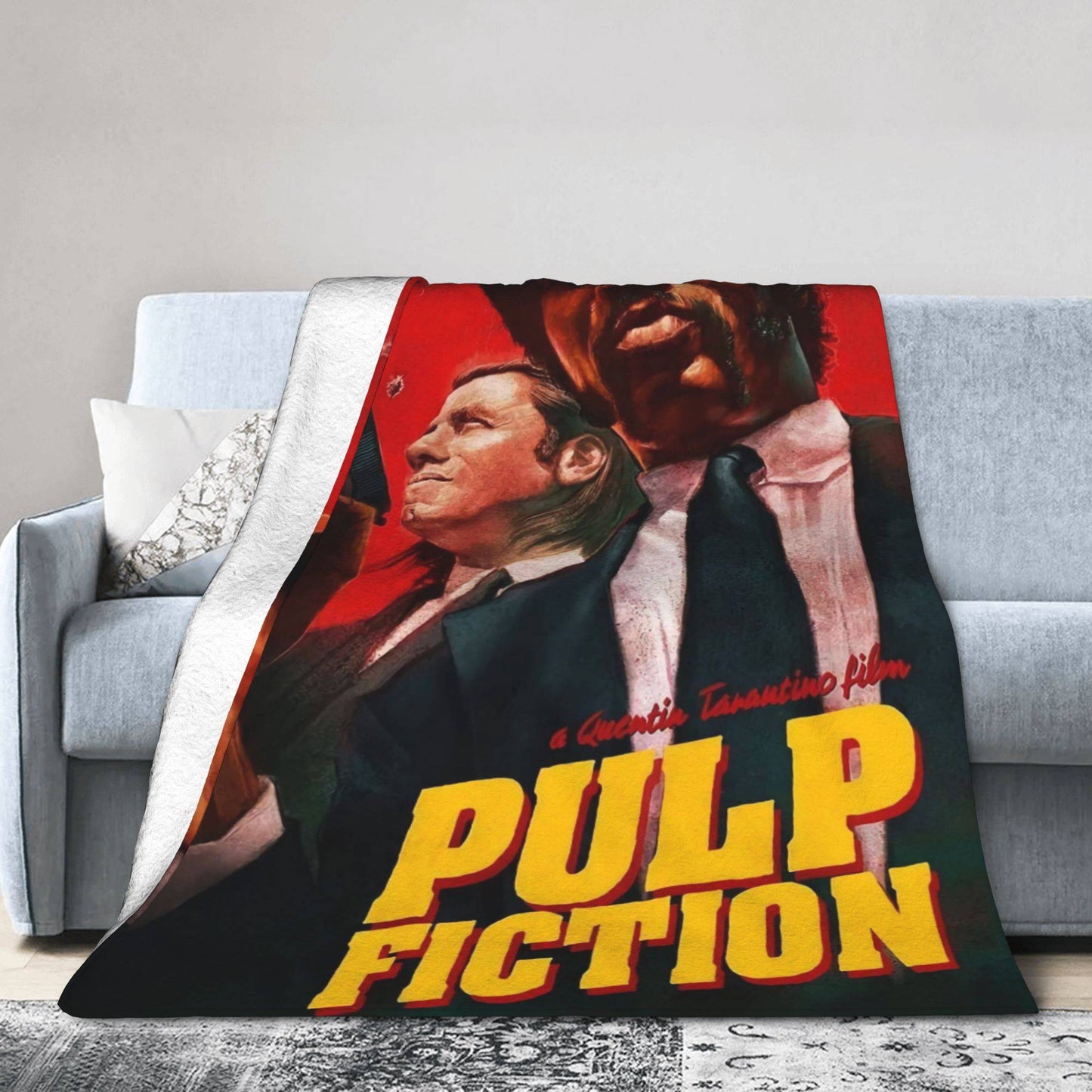 Pulp Fiction Filme Clássico Manta de Flanela Inverno Quente Macia para Estudantes Quarto Aconchegante Colcha de Sofá-Cama
