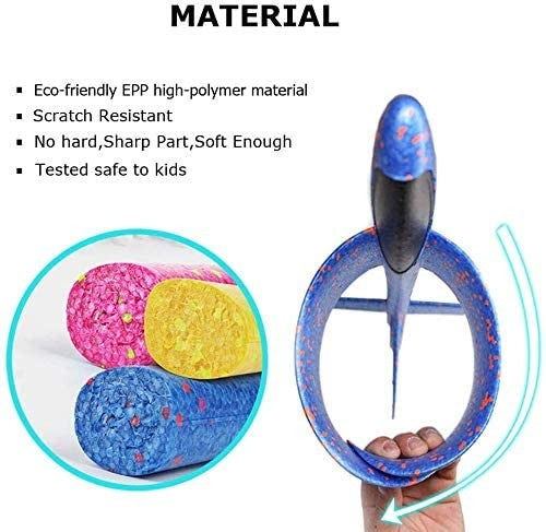 Avião de espuma grande de 36cm x 48cm, planador de avião de arremesso manual, aviões de bolha EPP inerciais, brinquedos de lançamento ao ar livre para crianças e meninos de presente