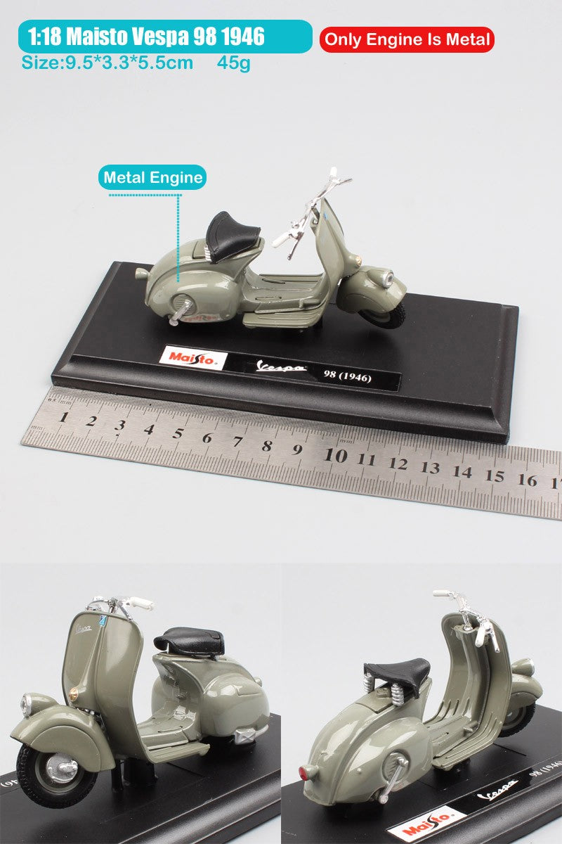 Maisto 1/18 Piaggio Vespa Scooter 98 PK 125 GTR P150X 300 MP5 Primavera GTS 125CC 150CC 946 Moto Miniatura de Brinquedo de Metal