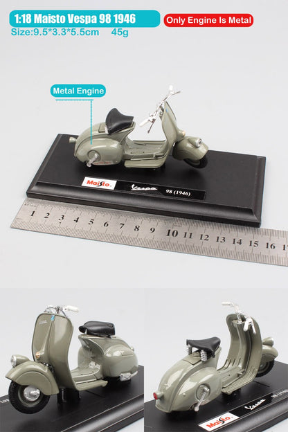 Maisto 1/18 Piaggio Vespa Scooter 98 PK 125 GTR P150X 300 MP5 Primavera GTS 125CC 150CC 946 Moto Miniatura de Brinquedo de Metal
