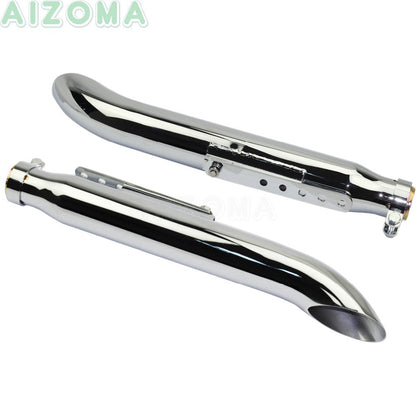 1 Pair Motorcycle Exhaust Muffller Pipe for Harley Suzuki VL 125 800 1500 Intruder Bobber Chrome Tapered Turn Out Iron Silenc