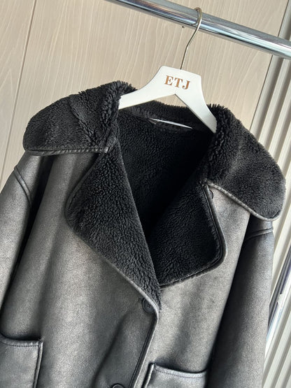 2024 Fall/Winter New Arrival Traf Women's ZW Series Double-Sided Collar Oversized Long-Sleeve Jacket Warm Coat 3548246