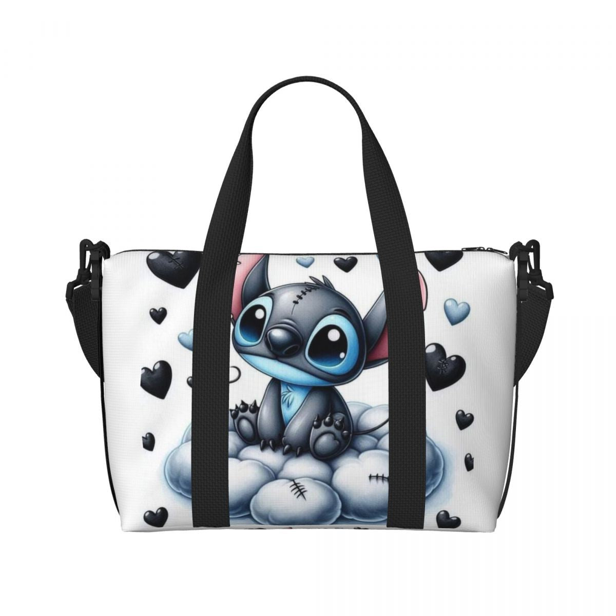 Custom Large SLilo And Stitch Cartoon Tote Bag Women Anime Shopping Shoulder Beach Gym Travel Bag