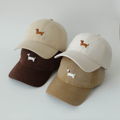 Dachshund Embroidery Baseball Hat Sunscreen Fashion Outdoor Hat Suitable for Men and Women for Daily Leisure Matching