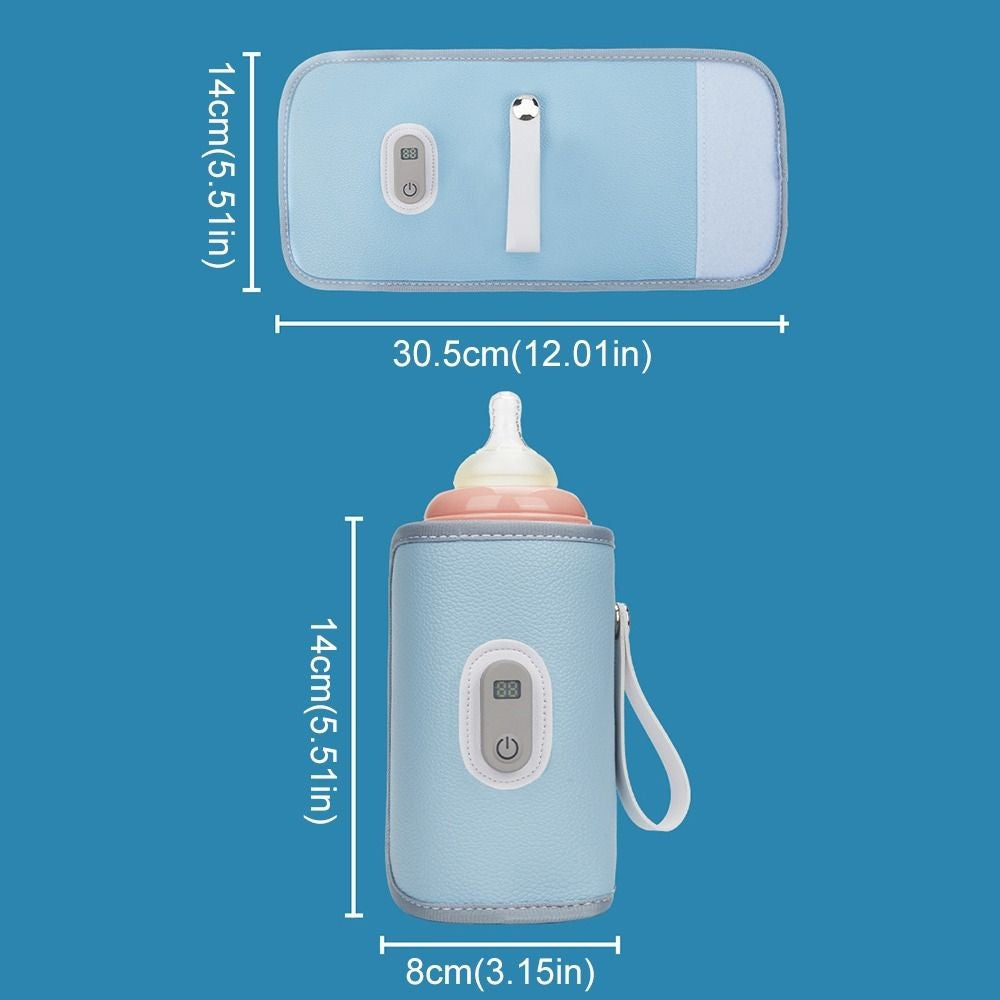 Digital Baby Bottle Warmer Type-C 5 Levels Milk Bottle Insulation Cover LED Display Heating Bottle Thermal Heater Newborn