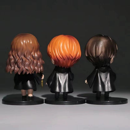 Hot 3-10 unidades/conjunto Harri Q Style Potter Posket Hermione Ron Hedwig Boneco de Vinil Brinquedo Decoração de Bolo Carro Modelo PVC Boneca Presente Brinquedos