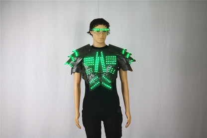 COSPLAY-Luminous LED Clothing, Fluorescent Glasses, Stage Show Armor, Night Show, Party Atmosphere Props