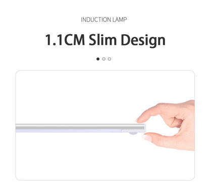 LED Cabinet Light Type C Rechargeable Motion Sensor Night Lights for Kitchen Wardrobe Cabinet Lighting 10cm/20cm/30cm/40cm/50cm