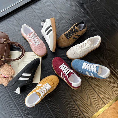 2025 Autumn New  Fashionable Comfortable Casual Sneakers Retro Thick-soled Sneakers Women's College Style Board Shoes Big Size