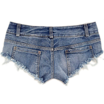 2025 Sexy Women's Jeans Denim Booty Shorts Clubwear Super Short Feminino Skinny Hole Low Waist Short