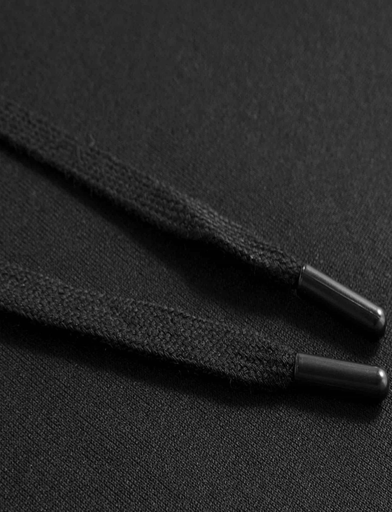 Men's Hoodie Black Sylus Printed Pattern & Text High Quality Cotton Casual Streetwear for Daily Wear and Gaming Fans