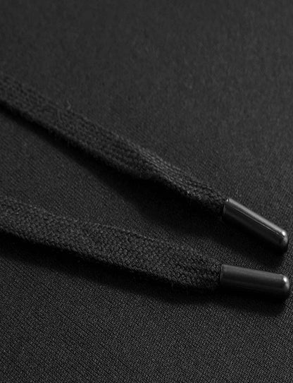 Men's Hoodie Black Sylus Printed Pattern & Text High Quality Cotton Casual Streetwear for Daily Wear and Gaming Fans