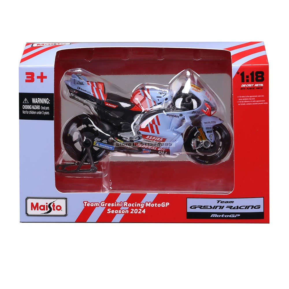 Maisto 1:18 2024 Gresini Racing MotoGP #93 Marc Marquez #73 Alex Marquez moto de liga fundida modelo de coleção de presente de brinquedo