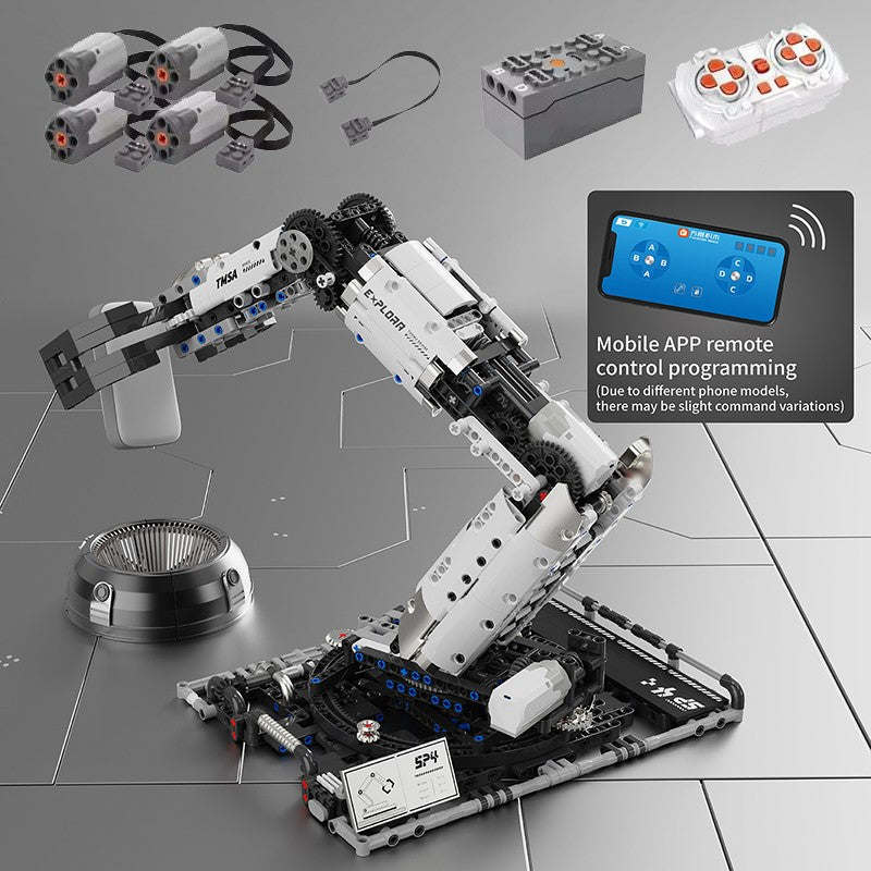 Brinquedo de Controle Remoto Programável com Blocos de Construção de Braço Robótico STEM Aprendizagem Cultivo do interesse em engenharia mecânica