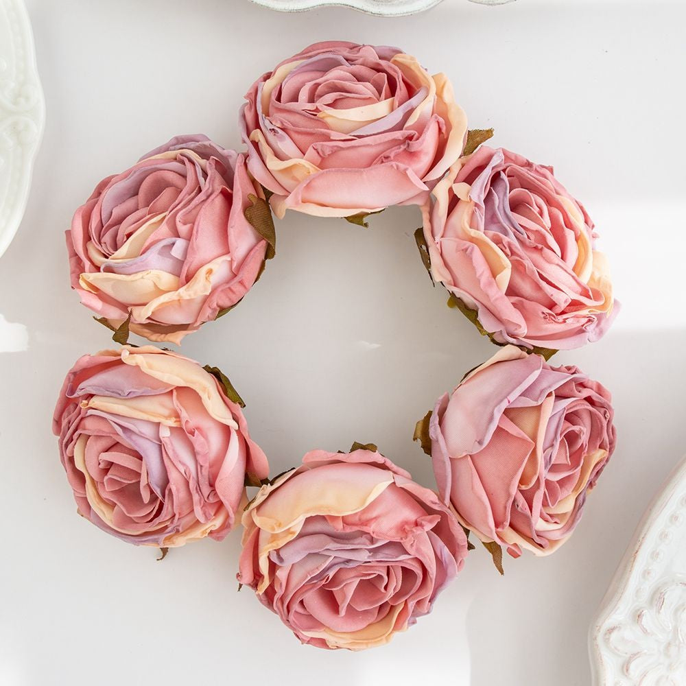 Artificial Flower Burned Edge Rose Wedding Bridal Bouquet Decor Home Outdoor Garden Festival Party Wreath Diy Ins Gift Scrapbook