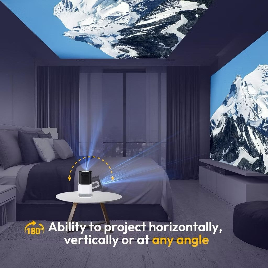 Mini Projector 1080P Android 13 Support 4k Protable Projector 300ANSI WiFi 6 BT 5.0 180° Rotable Video Projecters