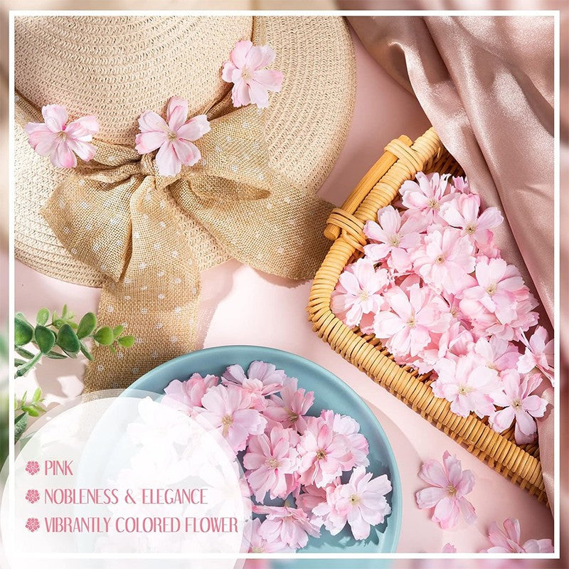 50/100Pcs 4.5cm Artificial Flowers Silk Plum Blossom Heads for Wedding Home Decoration Bride Hair Brooch Wreath DIY Craft Gift