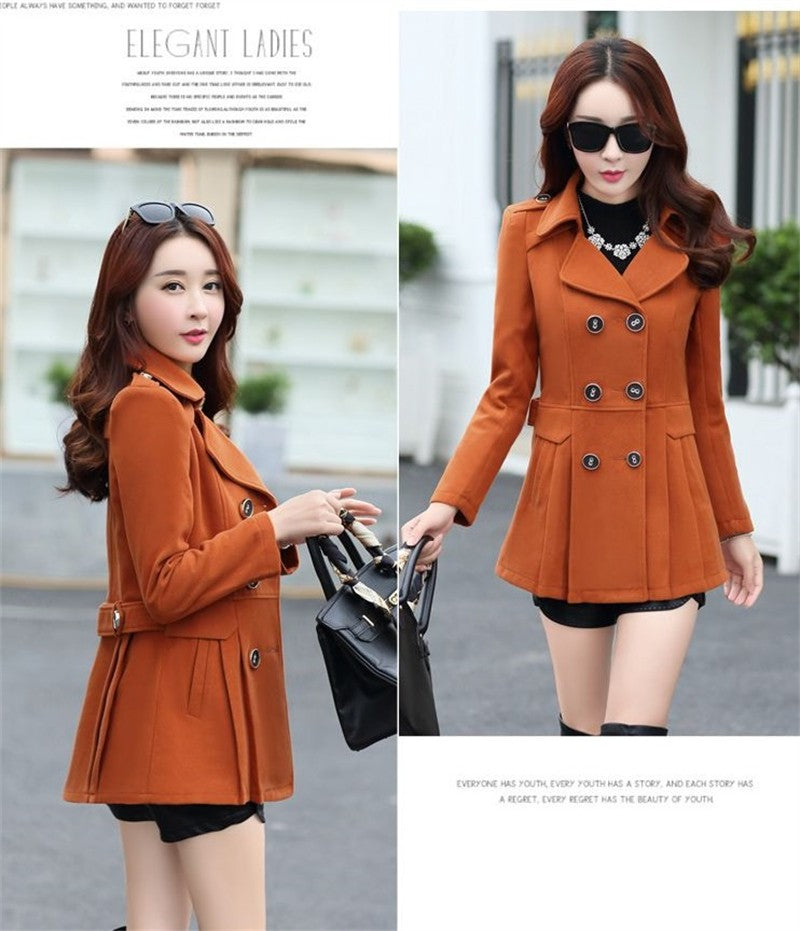 Women's Suit Woolen Coat 2024 Autumn Winter Age Reduction Elegant Ladies Wool Coat Appear Thin Fashion Short Lady Outerwear