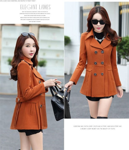 Women's Suit Woolen Coat 2024 Autumn Winter Age Reduction Elegant Ladies Wool Coat Appear Thin Fashion Short Lady Outerwear