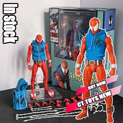 Gama completa em estoque Ct Toys Homem-Aranha Mafex 143 Ben Reilly Comic Ver The Amazing Spider-Man 001 Anime Action Figure Brinquedos Presente