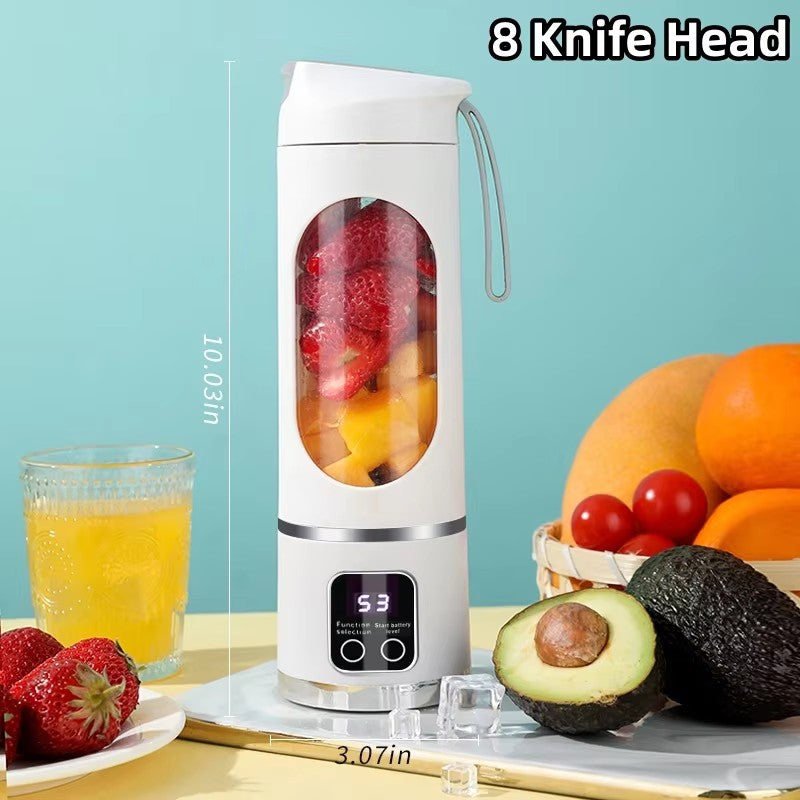 2025 Novo Carregamento Doméstico MINI Triturador de Gelo Elétrico Potente Motor 450ML Grande Capacidade Copo de Suco com Display Digital