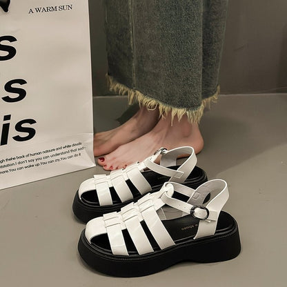 Summer Women's Sandals British Style Platform Women Casual Shoes Fashion Brand Beach Shoes 2024 High Quality Women Roman Sandals