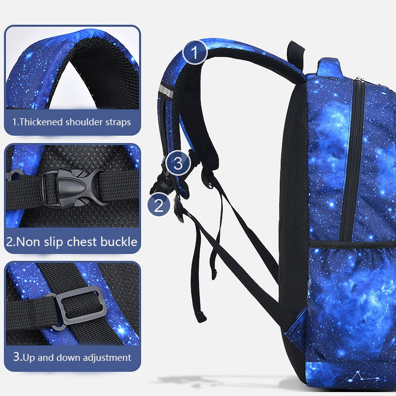 Mochila Infantil Fashion Estrelas Impermeável para Meninos Meninas Mochila Escolar Bolsa Livro