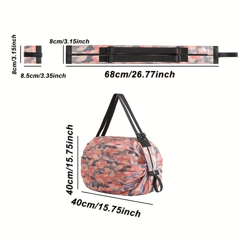 Foldable Shopping Bags Foldable Storage Bag With Handle Portable Travel Camouflage Handbags Large Capacity Nylon Bag