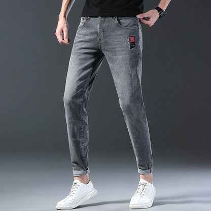2024 Men's Fashion and Casual New Four Seasons Lightweight Long Pants Men's denim pants Straight leg pants Elastic jeans