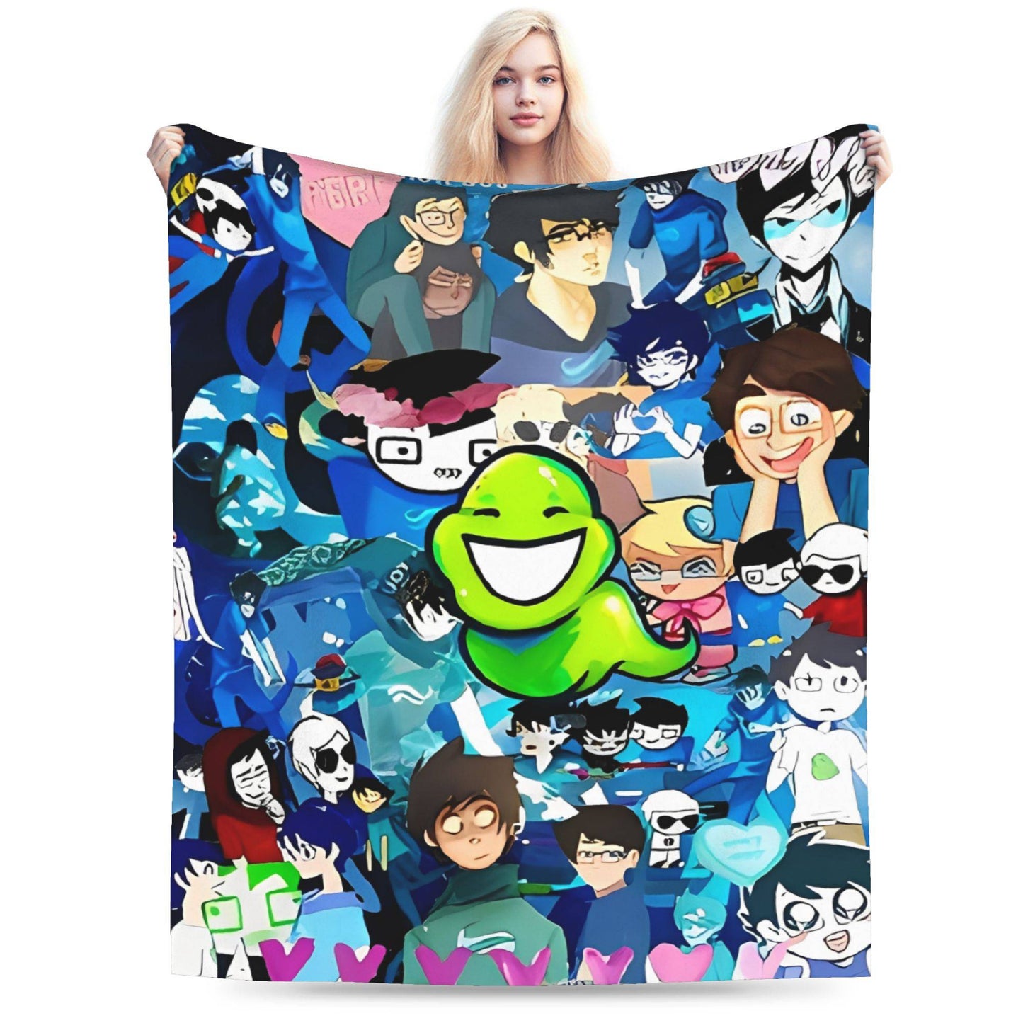 Manta de Flanela Homestucked Manga Cobertor Macio e Quente para Sofá Cama Viagem Engraçado Colcha Capa de Sofá-Cama